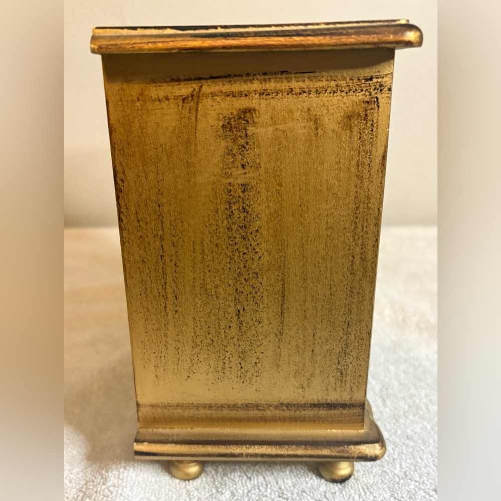 Vintage Wooden Japanese Hand Painted Florentine Jewelry Music Box Dresser - Picture 5 of 12